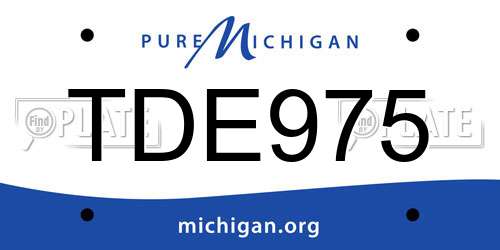 TDE975 Michigan License Plate