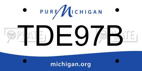 TDE97B Michigan License Plate