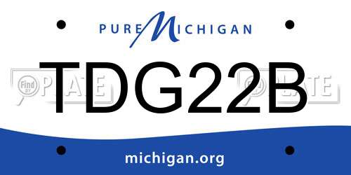 TDG22B Michigan License Plate