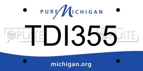 TDI355 Michigan License Plate