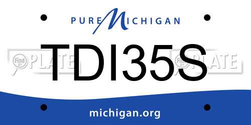 TDI35S Michigan License Plate