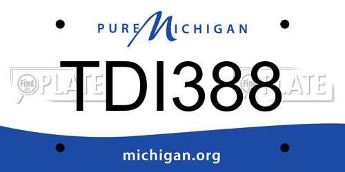 TDI388 Michigan License Plate