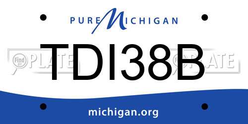TDI38B Michigan License Plate