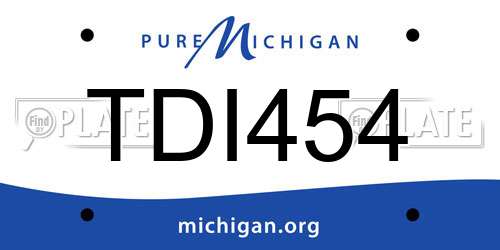 TDI454 Michigan License Plate
