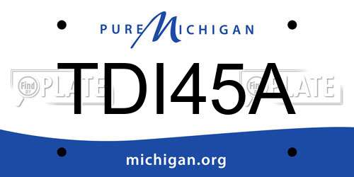 TDI45A Michigan License Plate