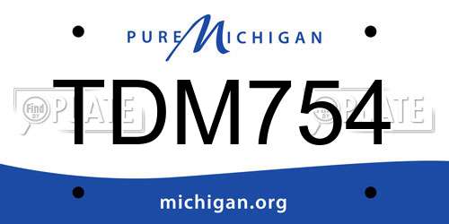 TDM754 Michigan License Plate