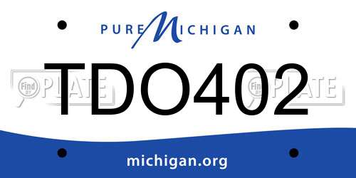TDO402 Michigan License Plate