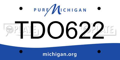 TDO622 Michigan License Plate