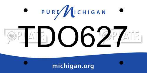 TDO627 Michigan License Plate