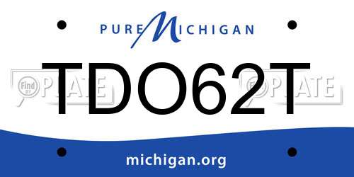 TDO62T Michigan License Plate