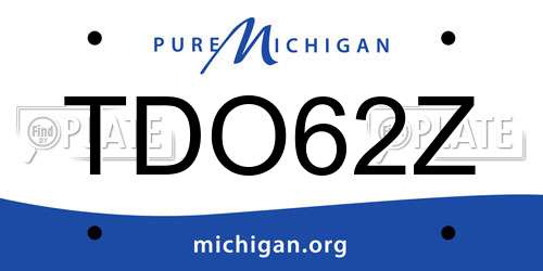TDO62Z Michigan License Plate