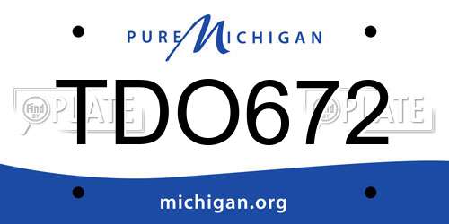 TDO672 Michigan License Plate