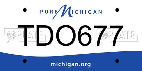 TDO677 Michigan License Plate