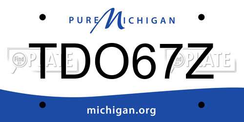 TDO67Z Michigan License Plate