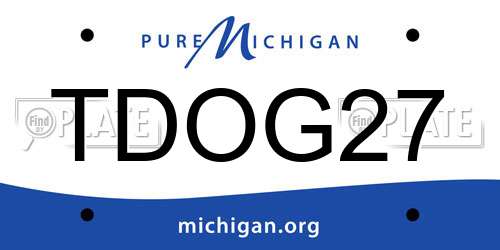 TDOG27 Michigan License Plate