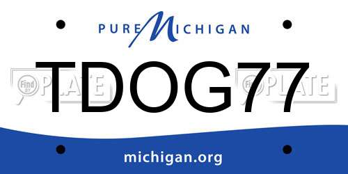 TDOG77 Michigan License Plate