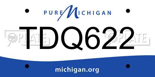 TDQ622 Michigan License Plate