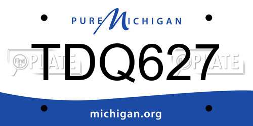 TDQ627 Michigan License Plate