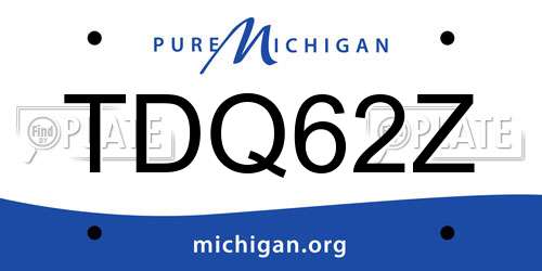 TDQ62Z Michigan License Plate