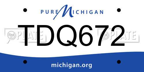 TDQ672 Michigan License Plate