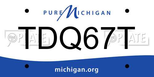 TDQ67T Michigan License Plate