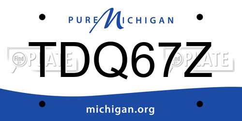 TDQ67Z Michigan License Plate