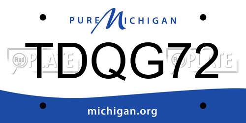 TDQG72 Michigan License Plate