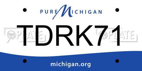 TDRK71 Michigan License Plate