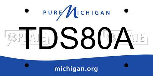 TDS80A Michigan License Plate
