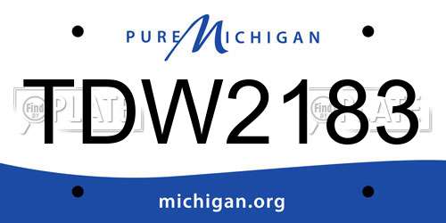 TDW2183 Michigan License Plate