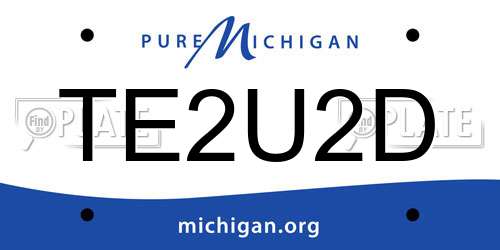 TE2U2D Michigan License Plate