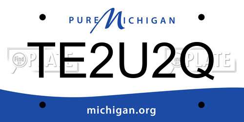 TE2U2Q Michigan License Plate