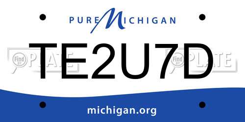 TE2U7D Michigan License Plate