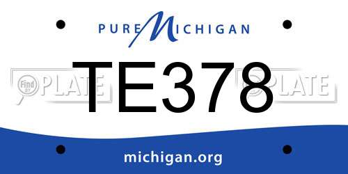 TE378 Michigan License Plate