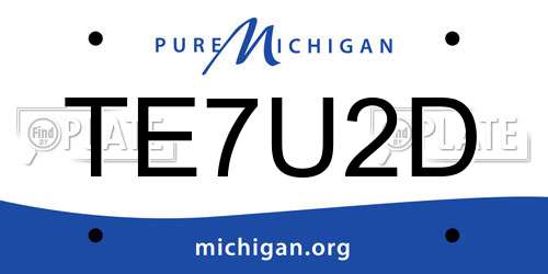 TE7U2D Michigan License Plate