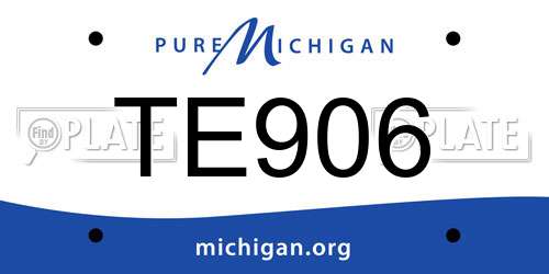 TE906 Michigan License Plate
