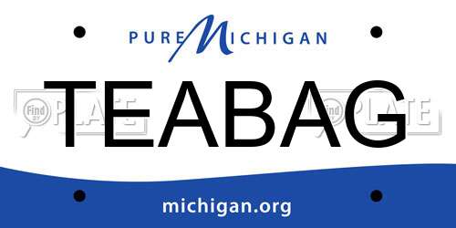 TEABAG Michigan License Plate