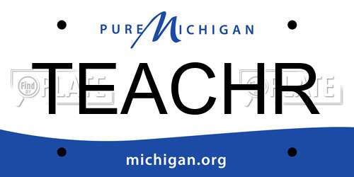 TEACHR Michigan License Plate