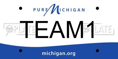 TEAM1 Michigan License Plate