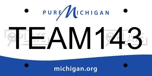 TEAM143 Michigan License Plate