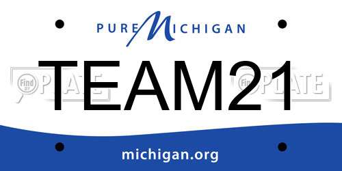 TEAM21 Michigan License Plate
