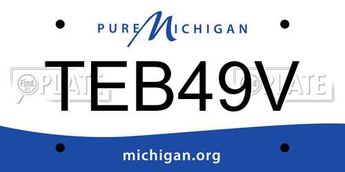 TEB49V Michigan License Plate
