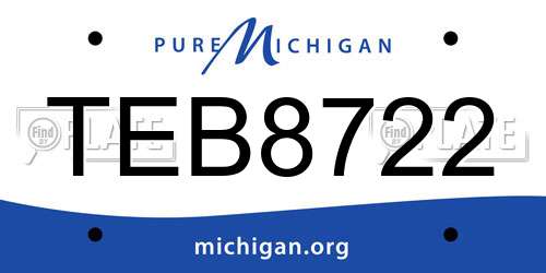 TEB8722 Michigan License Plate