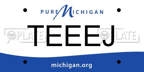 TEEEJ Michigan License Plate