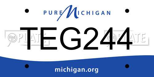 TEG244 Michigan License Plate