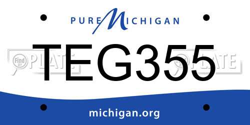 TEG355 Michigan License Plate