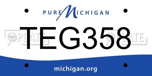 TEG358 Michigan License Plate