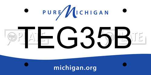 TEG35B Michigan License Plate