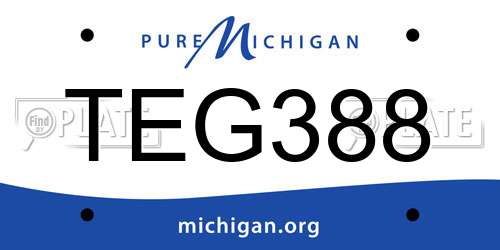 TEG388 Michigan License Plate