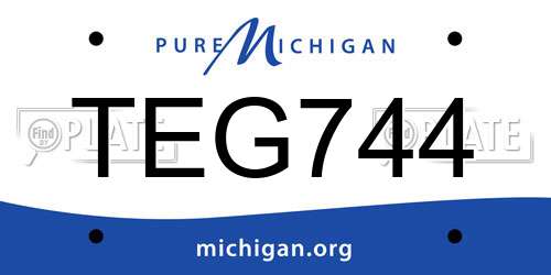 TEG744 Michigan License Plate